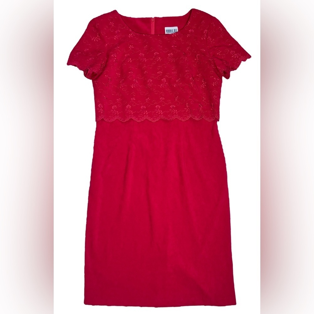 Vintage Red Floral Embroidery Layered Bodice Dress 10 Dark Romance Whimsigoth